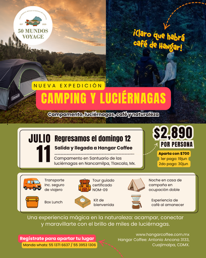 Camping entre Luciérnagas y Café